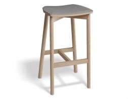 Andi Backless Barstool Pad Ash Lightgreyfabric