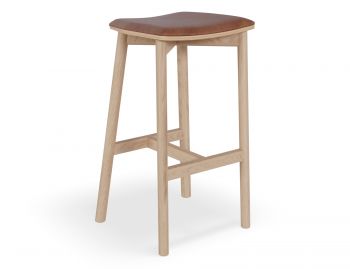 Andi Backless Bar Stool Natural Ash with Upholstered Seat by Bent Design image