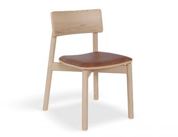 Andi Dining Chair Natural Ash with Upholstered Seat by Bent Design image