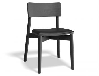 Andi Dining Chair Black Stained Ash with Upholstered Seat by Bent Design image