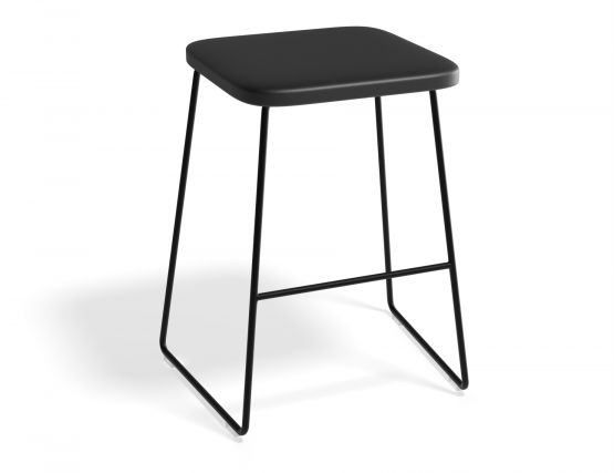 HUGO Lowstool 46cm Blackframe Blackwood Squareseat