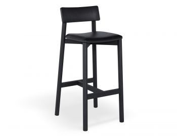 Andi Bar Stool Black Stained Ash with Upholstered Seat by Bent Design image