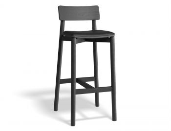 Andi Bar Stool Black Stained Ash with Upholstered Seat by Bent Design image