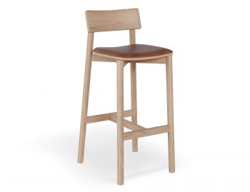 Andi Bar Stool Natural Ash with Upholstered Seat by Bent Design image