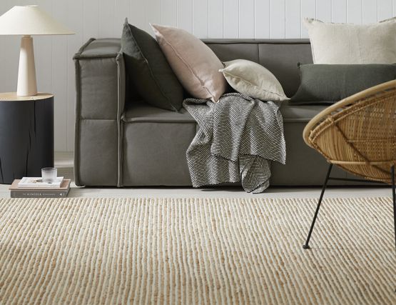 Contemporary Jute And Wool Rug Seasalt