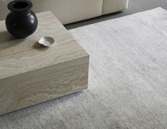 Almonte Oyster Handwoven Bamboo Silk And Wool Rug