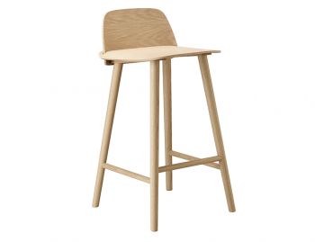 Oak 65cm Nerd Counter Stool by David Geckeler for Muuto image