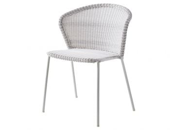 White Grey Lean Outdoor Stackable Dining Chair No Seat Cushion by Welling/Ludvik For Cane-line image