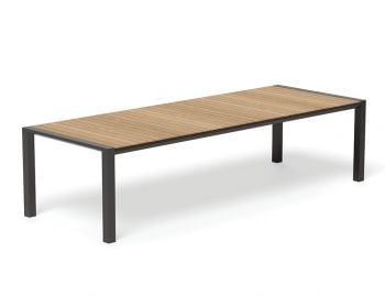 Vydel Outdoor Solid Teak Dining Table 300cm x 110cm Matt Charcoal aluminium by Bent Design image