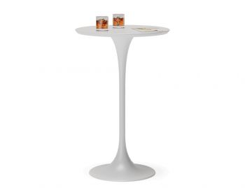 Minori Outdoor Round High Bar Table Matt White by Bent Design image