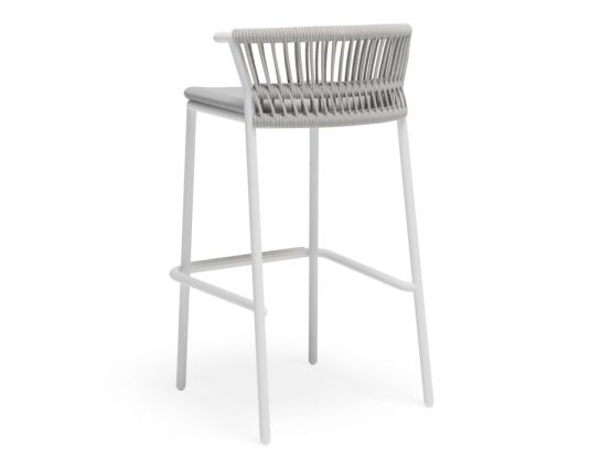 Minori Bar Stool Metal Frame White Aluminium