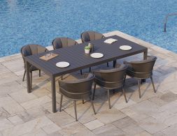 Avila Charcoal Outdoor Dining Chair Halki Table Relax