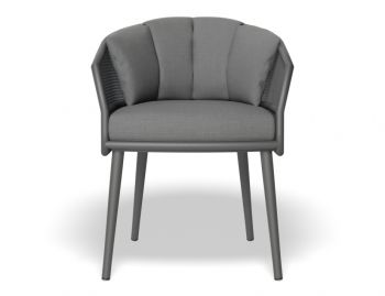 Avila Outdoor Dining Chair Charcoal with Dark Grey Cushion by Bent Design image