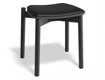 Andi Black Low Stool with Upholstered Seat by Bent Design image