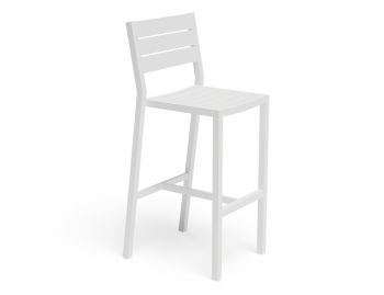 Halki Outdoor Bar Stool With Backrest Matt White by Bent Design image