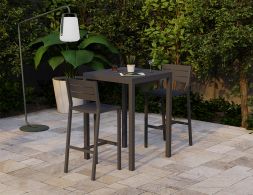 Halki Square High Bar Table Backrest Stools Modern