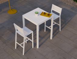 Outdoor Bar Set White Matching Durable