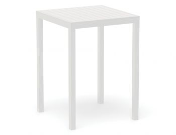 Halki Outdoor High Bar Table Matt White 77 x 77cm by Bent Design Studio image