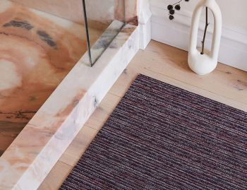 Shag Mulberry Skinny Stripe In/Outdoor Floor Mat by Chilewich image