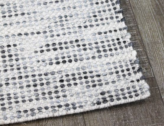 Pure Wool Silver Flatweave