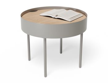 Tao Side Table Silver Grey Frame with Natural Ash Top by Bent Design image