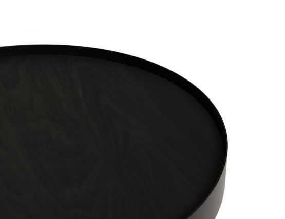 Black Stained Ash Teak Wood Coffee Table