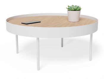 Tao Coffee Table White Frame with Natural Ash Top by Bent Design image