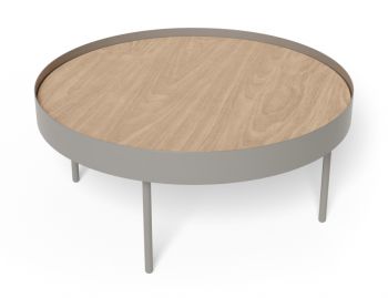 Tao Coffee Table Silver Grey Frame with Natural Ash Top by Bent Design image