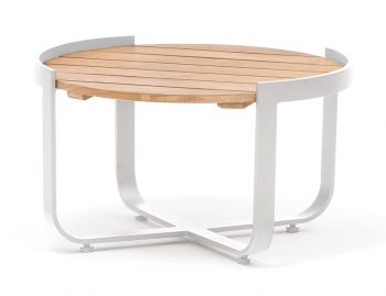 Fino Outdoor Teak 60cm Coffee Table Matt White by Bent Design image