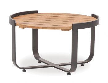 Fino Outdoor Teak 60cm Coffee Table Matt Charcoal by Bent Design image