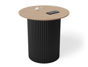 Mimi Side Table Black Base with Natural Ash Top by Huset image