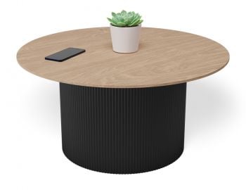 Mimi Coffee Table Black Base with Natural Ash Top by Huset image