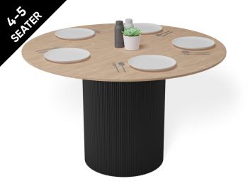 Mimi 120cm Dining Table Black Base with Natural Ash Top by Huset image