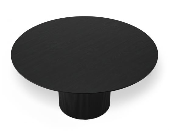 Large 6 to 8 Seater Black Round Dining Table