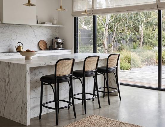 811 Luxe Stool Black Padded Lifestyle