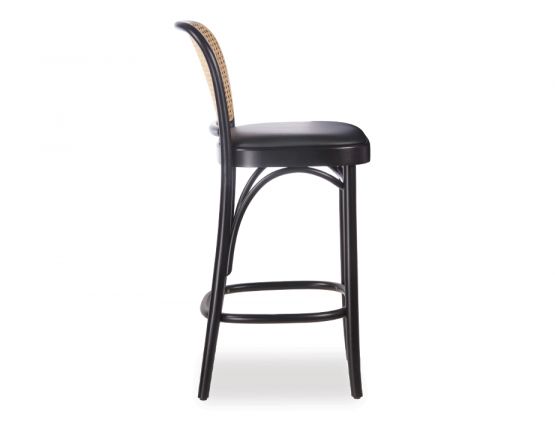 Rattan Stool Black Hoffmann