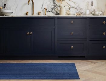 Shag Blueberry Breton Stripe In/Outdoor Floor Mat by Chilewich image
