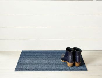 Shag Blueberry Breton Stripe In/Outdoor Floor Mat by Chilewich image