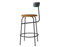 Counter Stool Upholstered Cognac