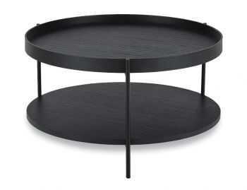 Layer Coffee Table Black Stained Ash with Black Legs by Bent Design  image