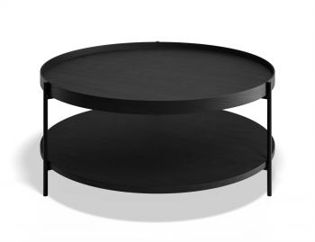 Layer Coffee Table Black Stained Ash with Black Legs by Bent Design  image