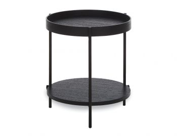 Layer Side Table Black Stained Ash with Black Legs by Bent Design  image