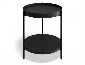 Layer Side Table Black Stained Ash with Black Legs by Bent Design  image