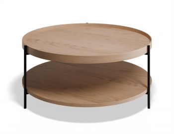 Layer Coffee Table Natural Ash with Black Legs By Bent Design  image