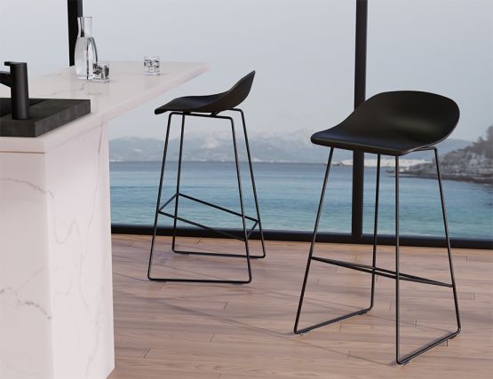 Black Pop Stools In Situ