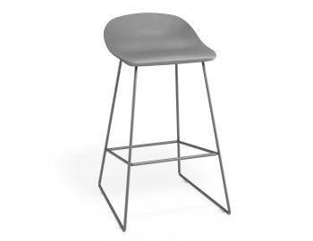 Pop Stool Silver Grey Frame and Silver Grey Shell Seat By Bent Design  image