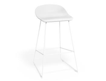 Pop Stool White Frame and White Shell Seat by Bent Design  image