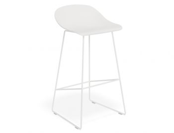 Pop Stool White Frame and White Shell Seat by Bent Design  image