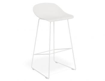 Pop Stool White Frame and White Shell Seat by Bent Design  image