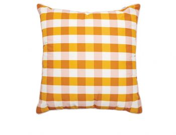 Gingham Butterscotch Outdoor Cushion - by Basil Bangs image